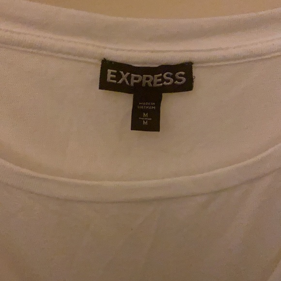 Express White Ruffle Top Size Medium - Picture 8 of 10